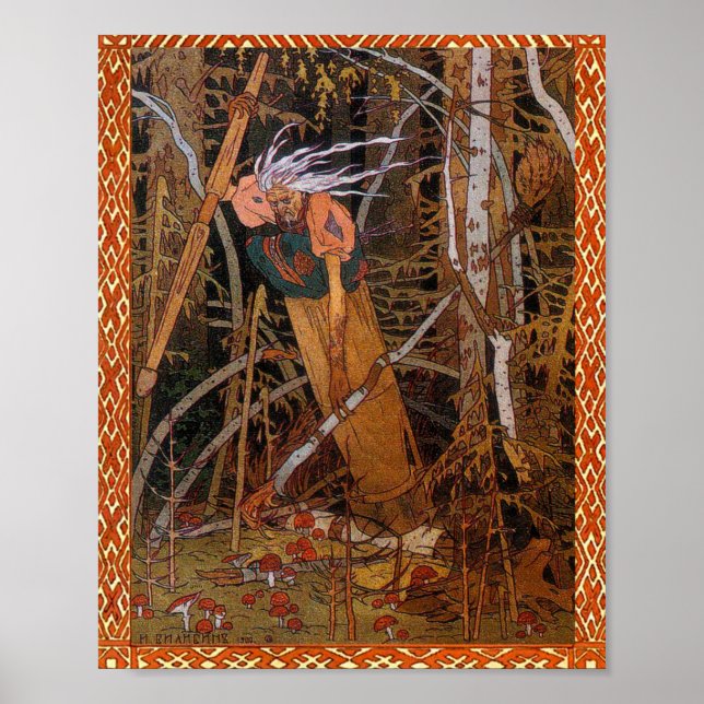 Baba Yaga - Vasilisa Beautiful By Ivan Bilibin Poster (Vorne)