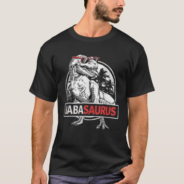 Babasaurus T Rex Dinosaurier Baba Saurus Father's  T-Shirt (Vorderseite)