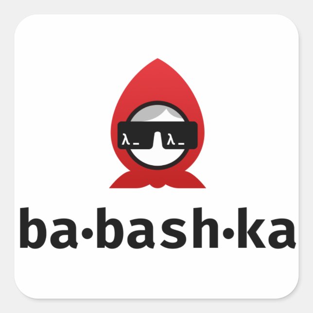 Babashka-Aufkleber Quadratischer Aufkleber (Vorderseite)