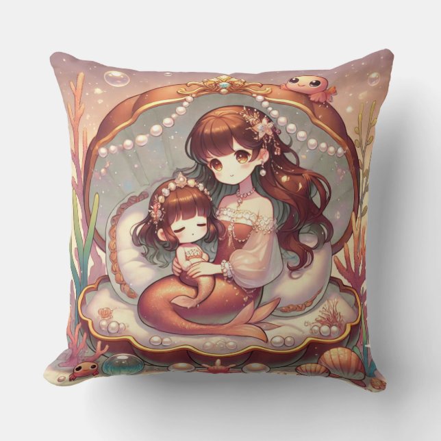 Babay Mermaid Square Pillow Kissen (Vorderseite)