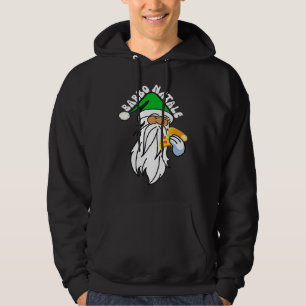 Babbo Natale italienischer Weihnachtsmann isst Piz Hoodie