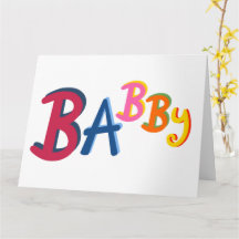 BABBY Black Country Worte Neue Babykarte