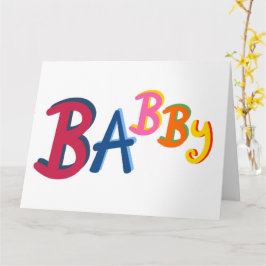 BABBY Black Country Worte Neue Babykarte Karte