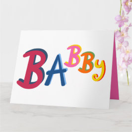 BABBY Black Country Worte Neue Babykarte Karte