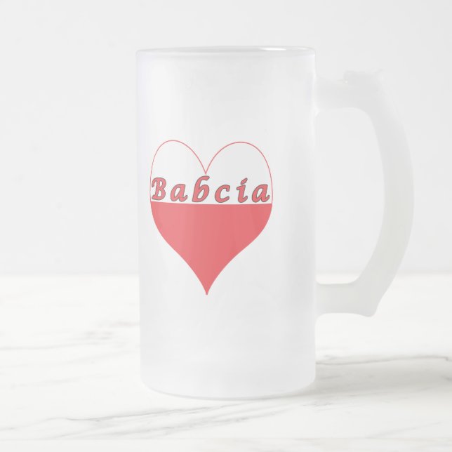 Babcia Polnisches Herz Mattglas Bierglas (Rechts)
