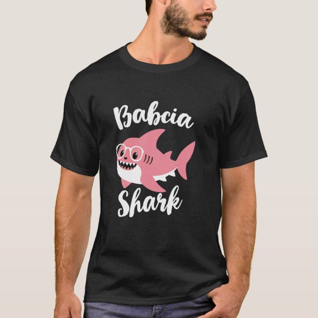 Babcia Shark Mother's Day Grandma Funny T-Shirt (Vorderseite)