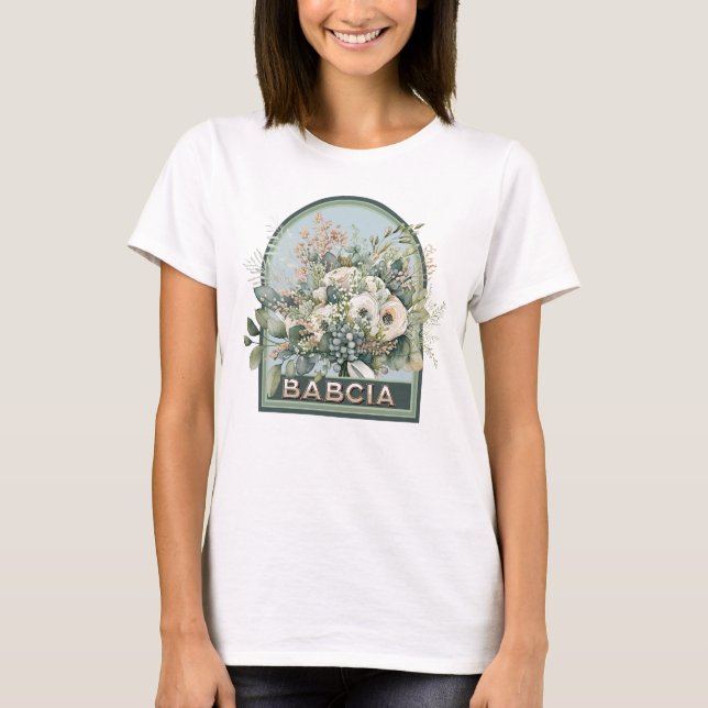 Babcia Vintag Floral Großmutter T-Shirt (Vorderseite)