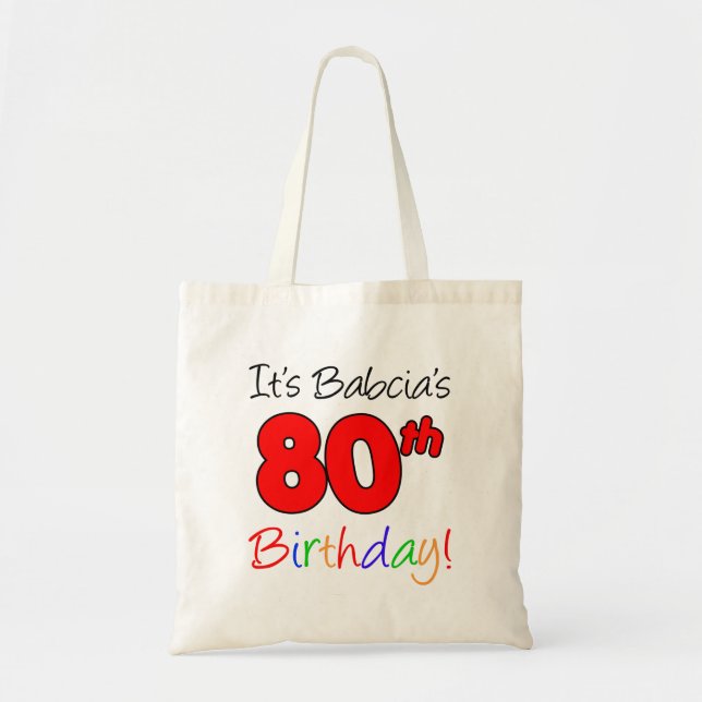 Babcia's 80th Milestone Birthday Tote Bag (Devant)