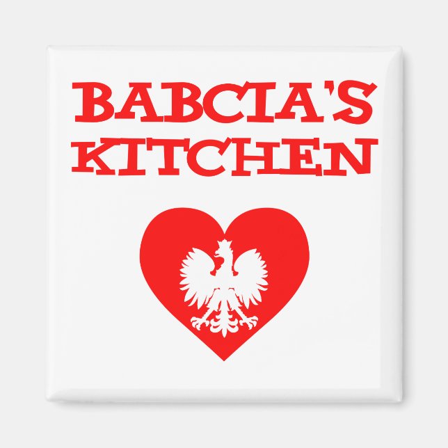 Babcia's Küche mit polnischem Weißadler Magnet (Vorne)