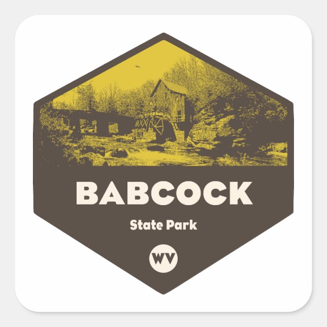 Babcock Staat Park West Virginia Quadratischer Aufkleber (Vorderseite)