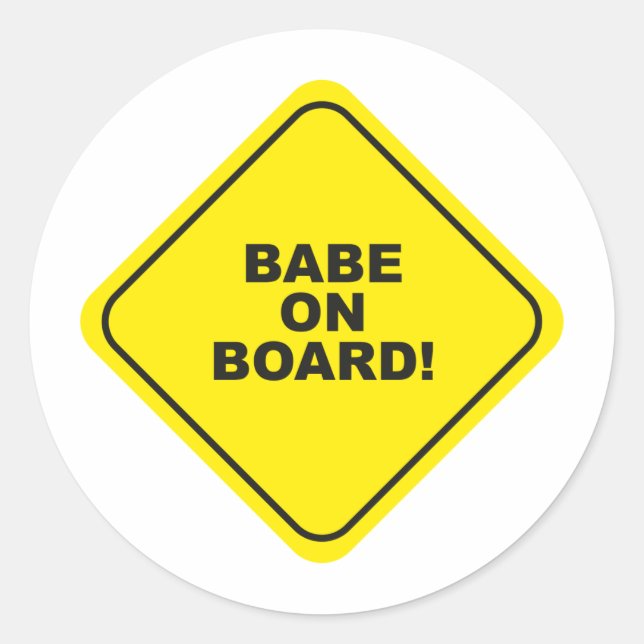 Babe an Bord Runder Aufkleber (Vorderseite)
