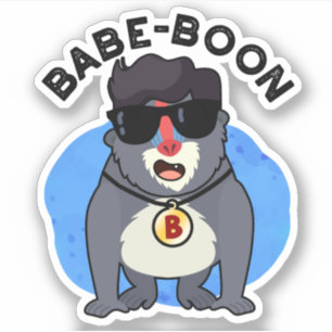 Babe-boon Funny Animal Monkey Baboon Pun Aufkleber