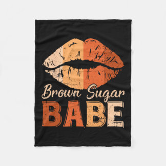 Babe Brown Stolz Schwarze Geschichte Melanin Lips Fleecedecke