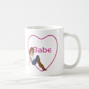 Babe Glitzer Heart Candy Redhead Girl Design Kaffeetasse