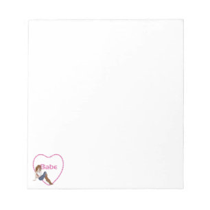 Babe Glitzer Heart Candy Redhead Girl Design Notizblock