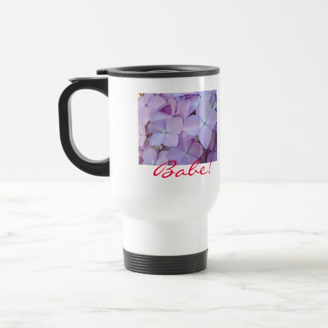 Babe! Kaffee Tasse Lila Lavender Hydrangeas (Links)