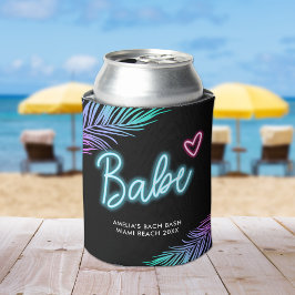 Babe Neon Blue & Pink Tropical Bach Dosenkühler
