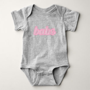 Babe Text süße Denim Grafik pink Baby Strampler