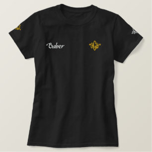 Baber Name mit gälischer Bedeutung schwarz Besticktes T-Shirt