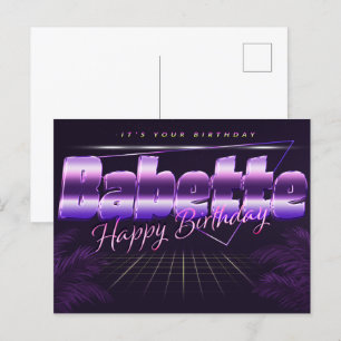 Babette Name Vorname lila Postkarte Geburtstag