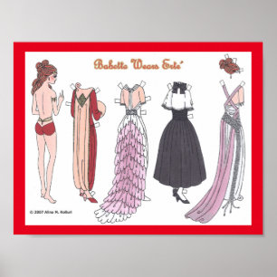 Babette trägt Papierpuppen-Plakat Poster