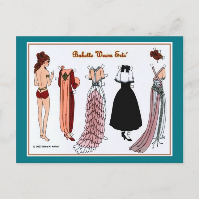Babette Wears Paper Doll Postkarte (Vorderseite)