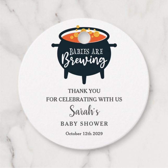 Babies are Brewing Halloween Baby Shower Geschenkanhänger (Vorderseite)
