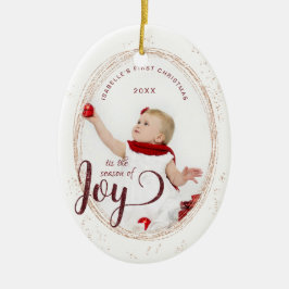 Babies Erste Weihnachtszeit Joy Custom Foto Keramik Ornament