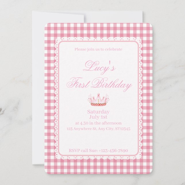 Babies First Coquette Geburtstag! Einladung (Vorderseite)