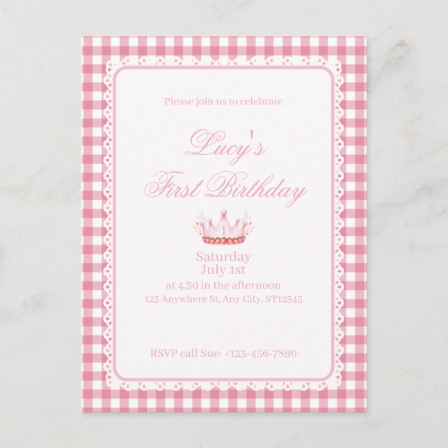 Babies First Coquette Geburtstag! Postkarte (Vorderseite)