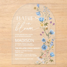Babies in Bloom | Twins Baby Shower Acryleinladungen