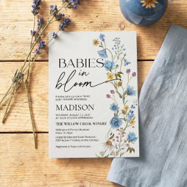 Babies in Bloom | Twins Baby Shower Invitation Einladung