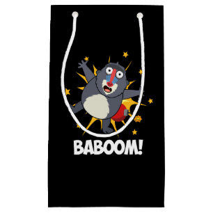 Baboom Funny explodieren Baboon Pun Dark BG Kleine Geschenktüte