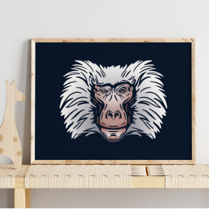 Baboon African Print Baboon Animal Print Poster