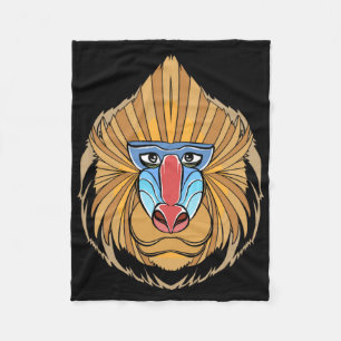Baboon Face Halloween Beängstigender Baboon-Affe Fleecedecke