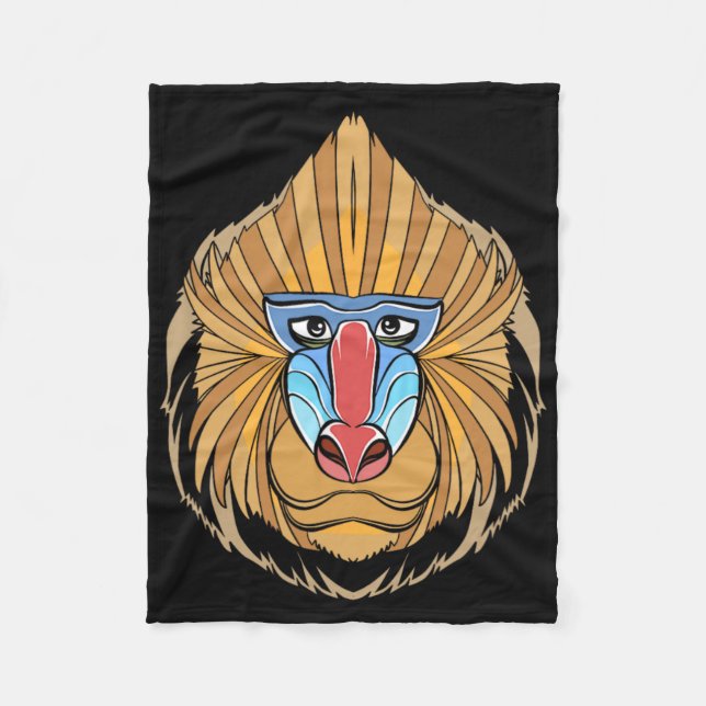 Baboon Face Halloween Beängstigender Baboon-Affe Fleecedecke (Vorderseite)