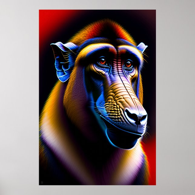 Baboon - Leinwand Art Print Poster (Vorne)