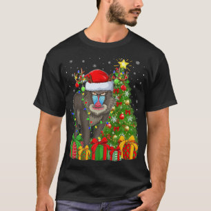 Baboon Lighting Xmas Tree Weihnachtsmannmütze Babo T-Shirt
