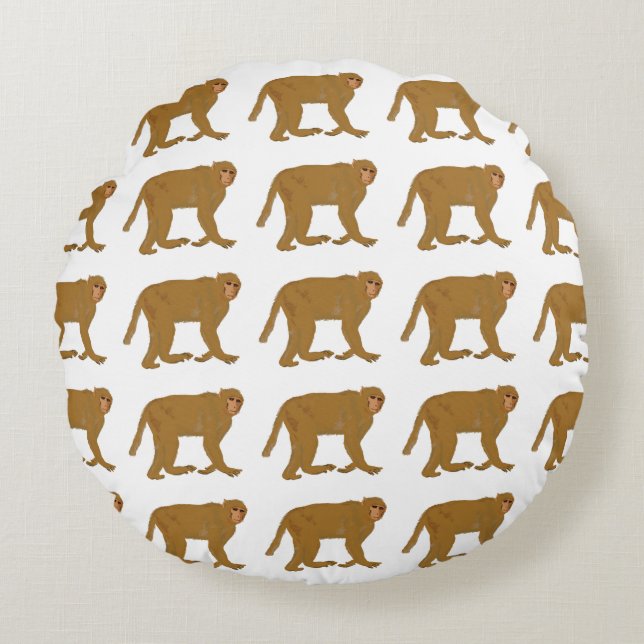 Baboon Monkey Art Rundes Kissen (Vorderseite)