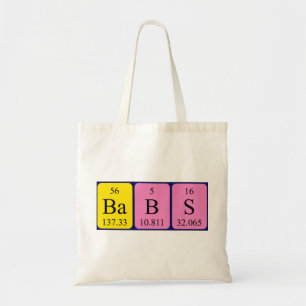 Babs Namen-Taschentasche periodischer Tabelle Tragetasche