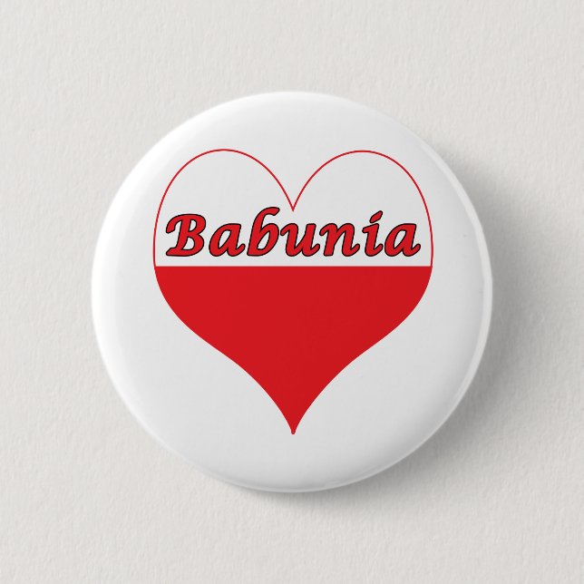 Babunia Polnisches Herz Button (Vorderseite)