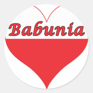 Babunia Polnisches Herz Runder Aufkleber