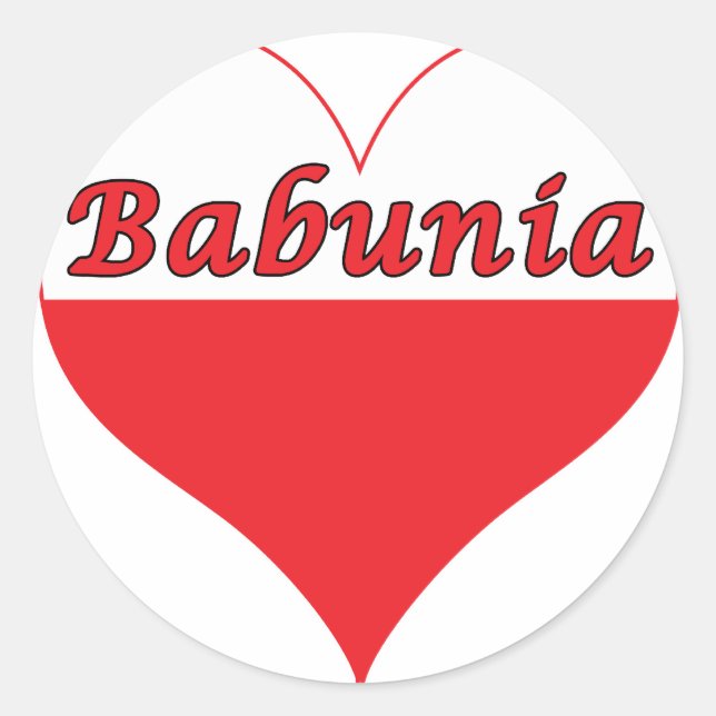 Babunia Polnisches Herz Runder Aufkleber (Vorderseite)