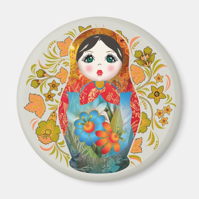 Babushka Russian Matrioshka Nesting Dolls, Magnet (Vorne)