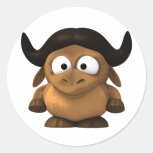 Baby3-d Gnu-Aufkleber Runder Aufkleber
