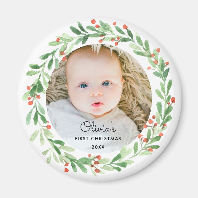 Baby 1 Christmas Foto Magnet (Vorne)