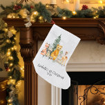 Baby 1 Christmas Woodland Animal Water Kleiner Weihnachtsstrumpf<br><div class="desc">Dieses Design wurde mithilfe von digitaler Kunst erstellt und kann in dem Bereich personalisiert sein, der zur Verfügung gestellt wird, oder indem Sie den Klick wählen, um weitere Optionen anzupassen und den Namen, die Initialen oder die Wörter zu ändern. Sie können auch die Textfarbe und den Textstil ändern oder den...</div>