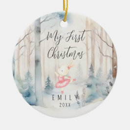Baby 1. First Christmas Baby Bunny Ballerina Keramik Ornament