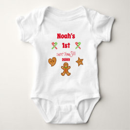 Baby 1. Sweet XmaS Gingerbread Pals Roter Text Strampler