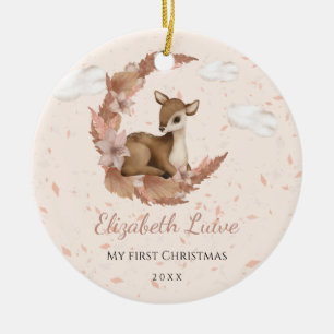 Baby 1 Weihnachts kleine Bambi Blume Staubwolke Keramik Ornament